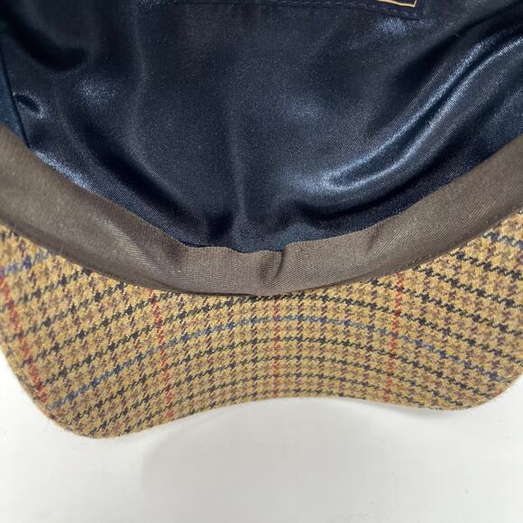 Vtg Wigens Kynoch Newsboy Cap Mens 57 Medium Brown Wool Cashmere‎ Herringbone - Picture 7 of 9